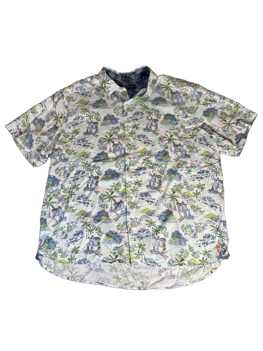 Tommy Bahama Tortola Paradise Isle Shirt Men’s 3XL button Up AOP Beach Island